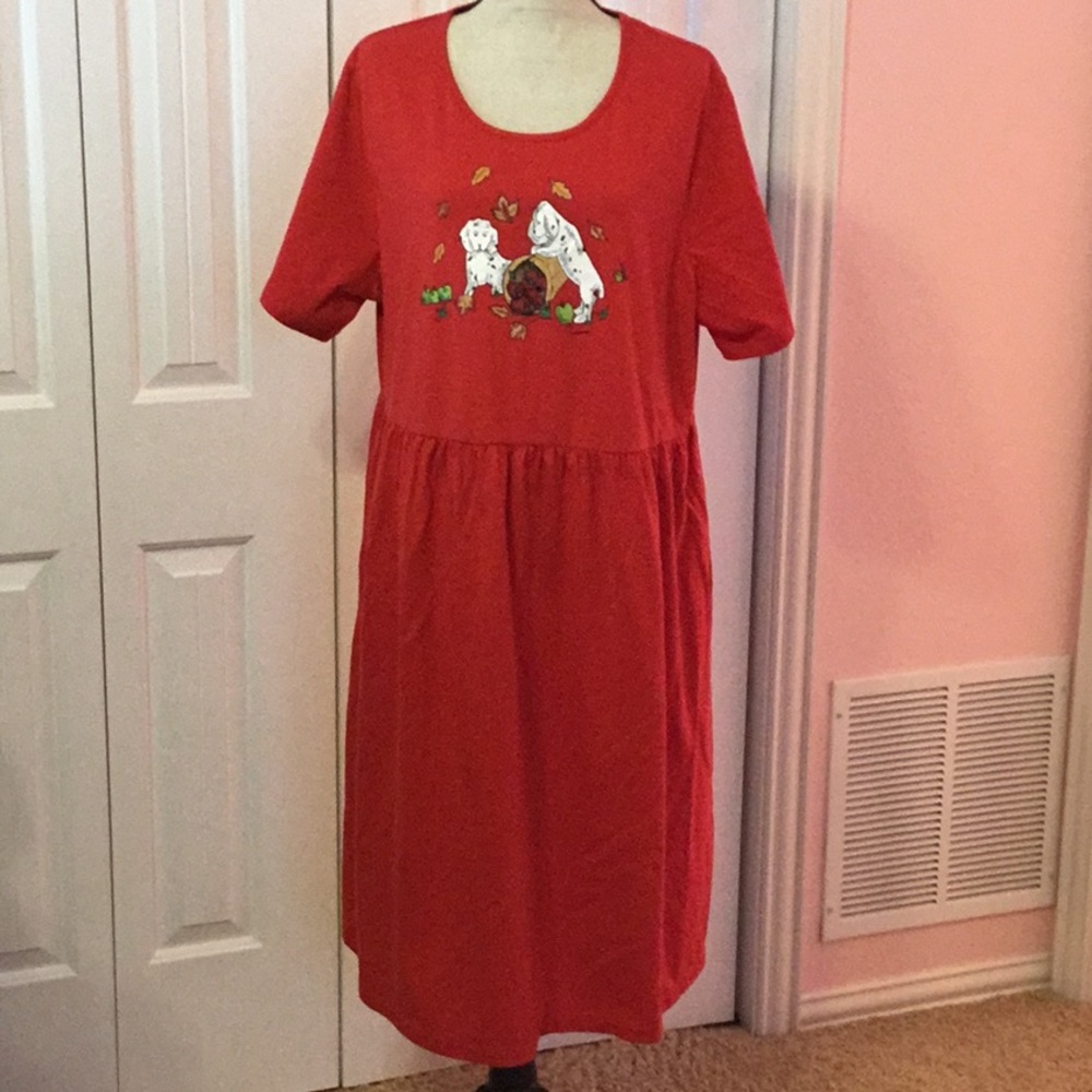 Autumn Dress with Puppies